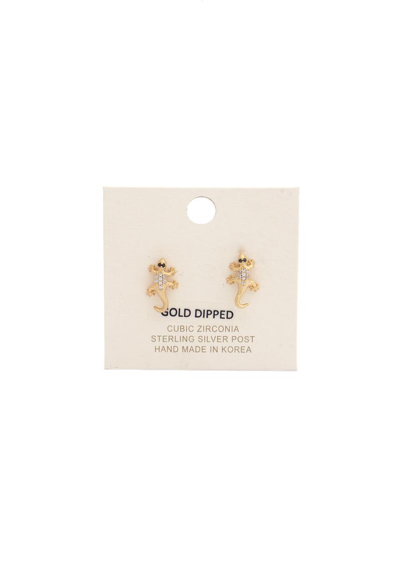 GOLD DIPPED DAINTY GECO STUD EARRING