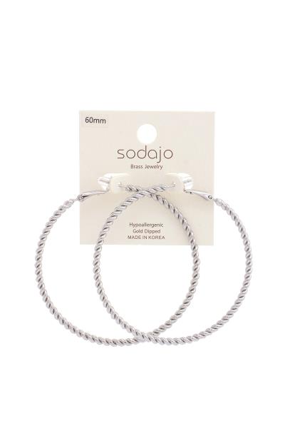 SODAJO TWISTED METAL GOLD DIPPED HOOP EARRING