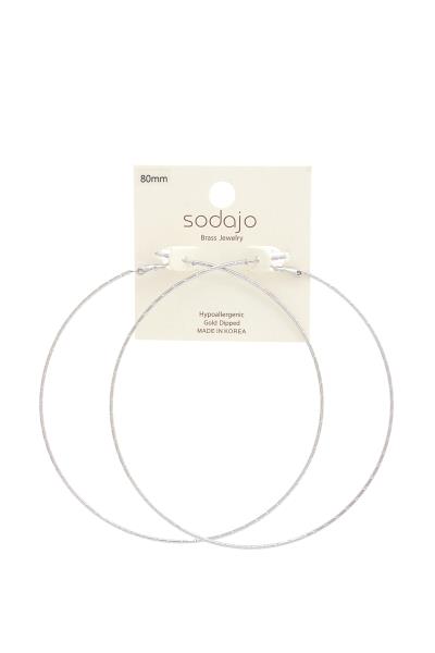 SODAJO GOLD DIPPED  BAMBOO PATTERN METAL HOOP EARRING