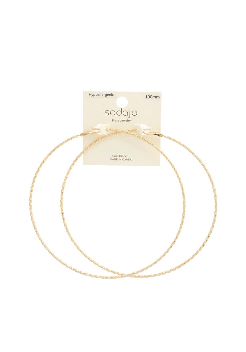 SODAJO TEXTURE GOLD DIPPED HOOP EARRING