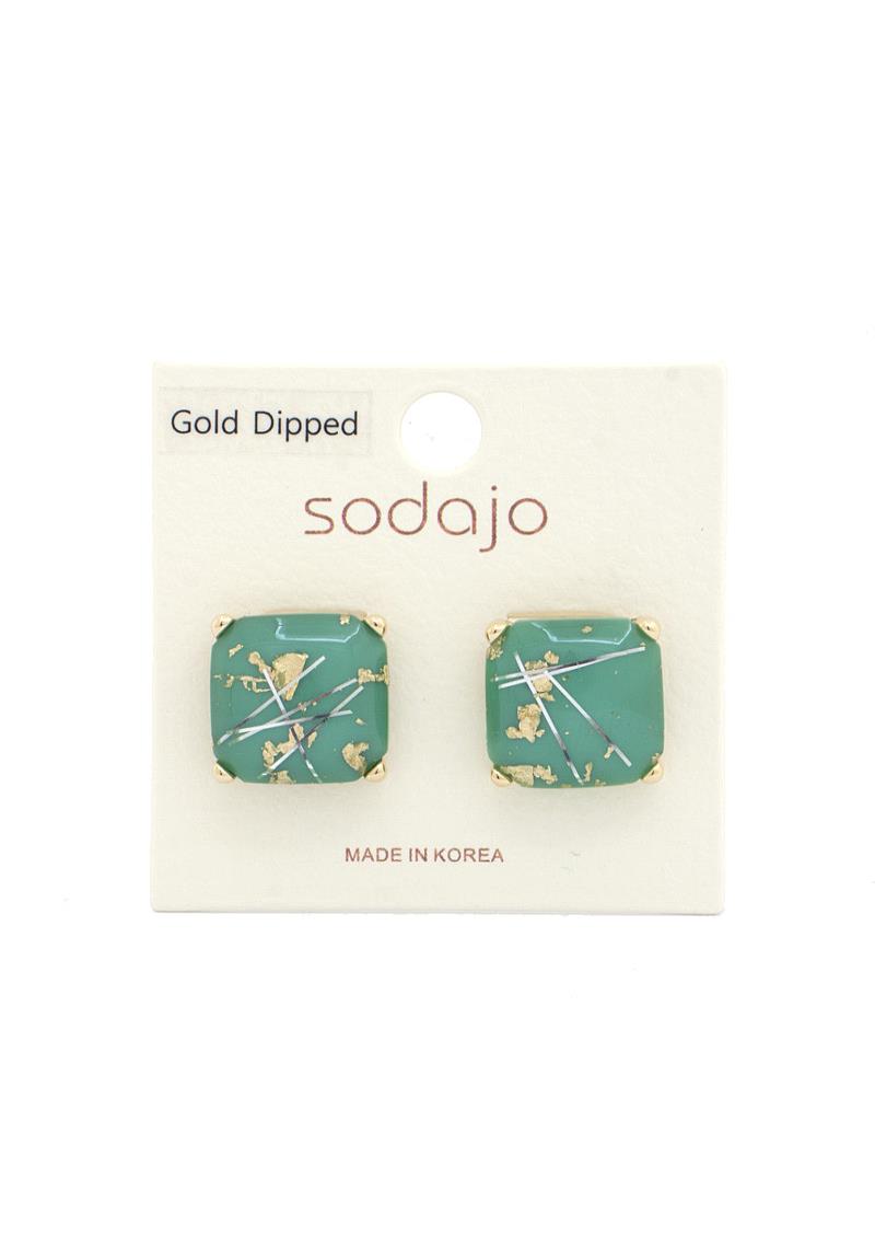 SODAJO SQUARE GOLD DIPPED EARRING