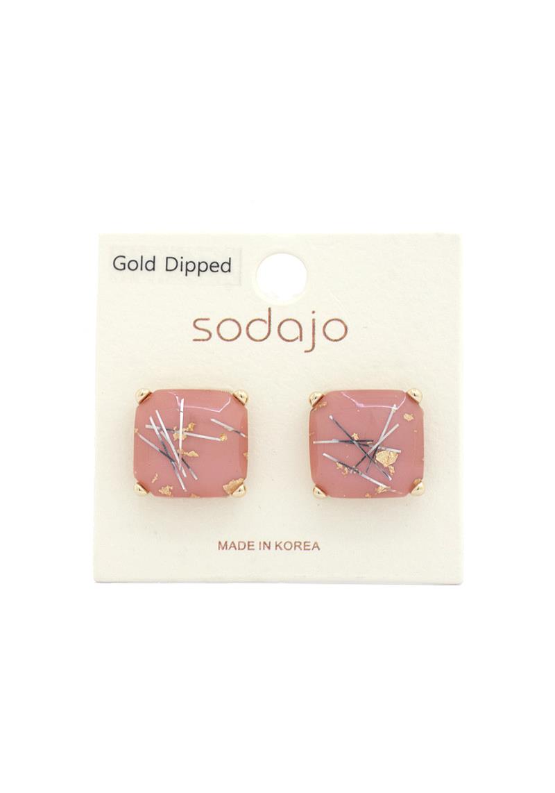 SODAJO SQUARE GOLD DIPPED EARRING