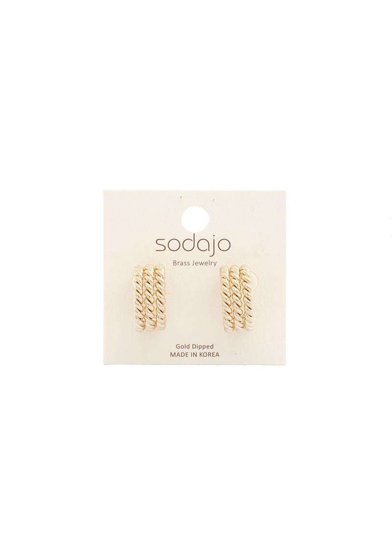 SODAJO TRIPLE LOOP OPEN CIRCLE EARRING