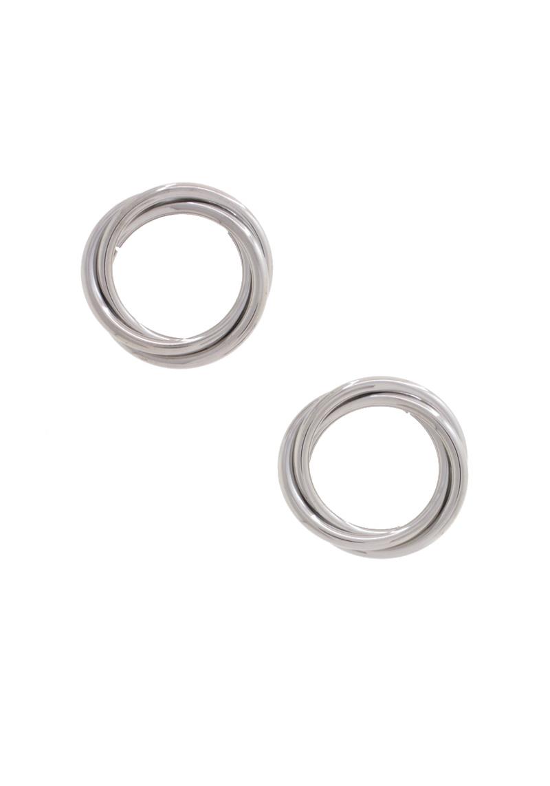 DOUBLE CIRCLE TWISTE METAL EARRING