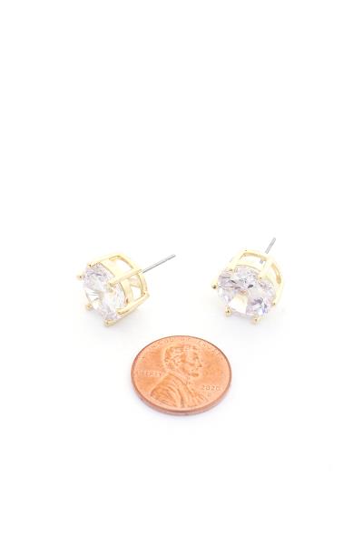 CUBIC ZIRCONIA STUD EARRING