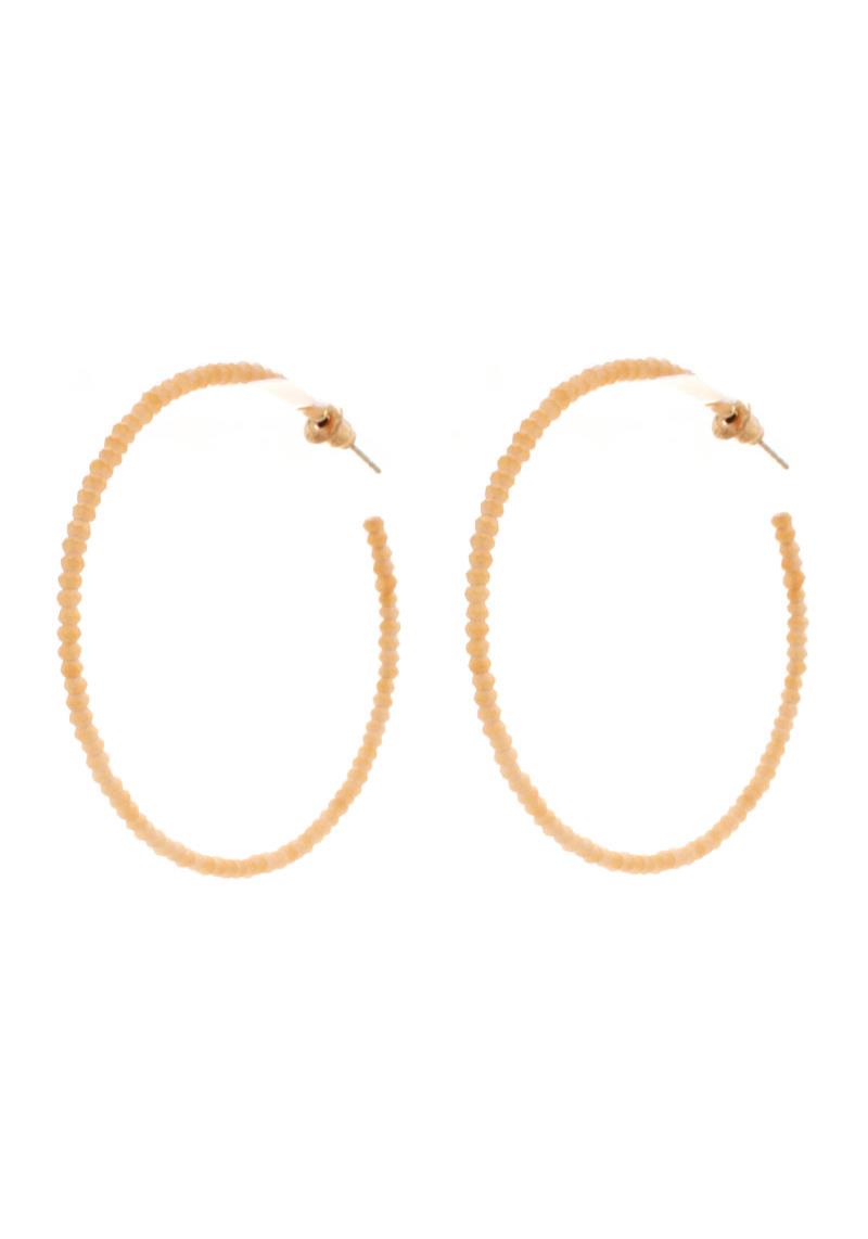 BASIC COLOR SEAD BEAD HOOP EARRING