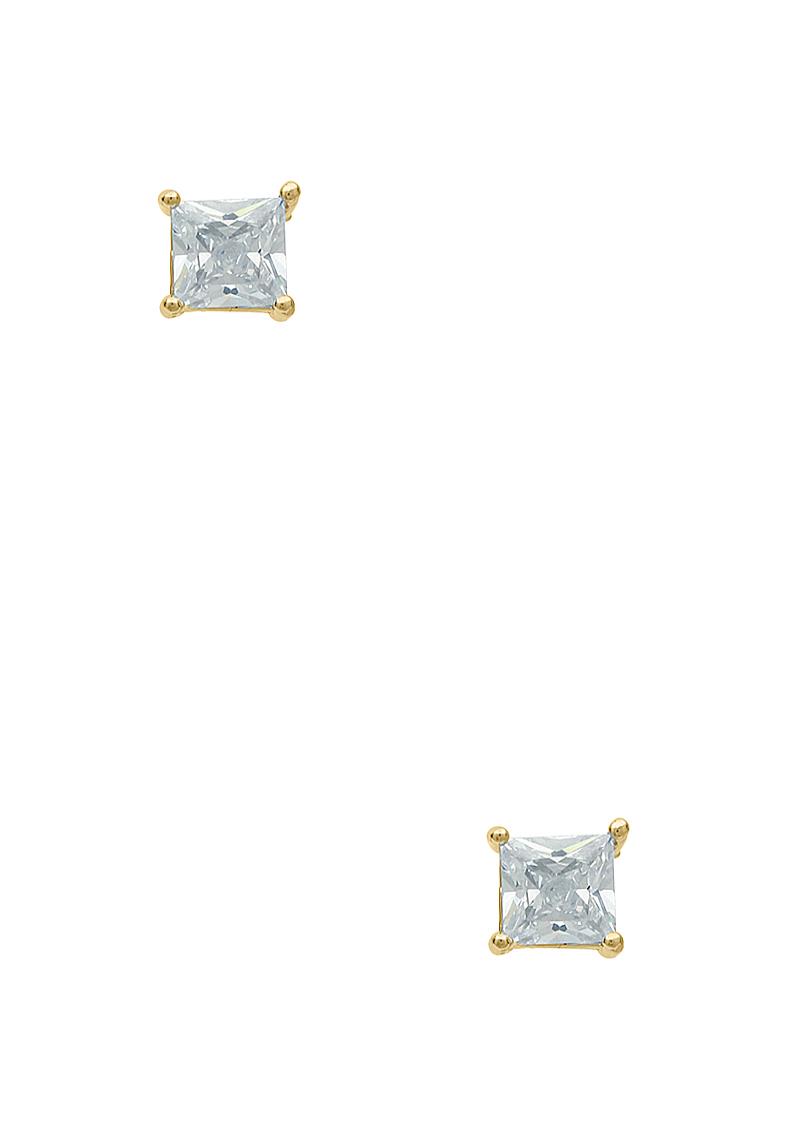 7MM SQUARE CRYSTAL STUD EARRING