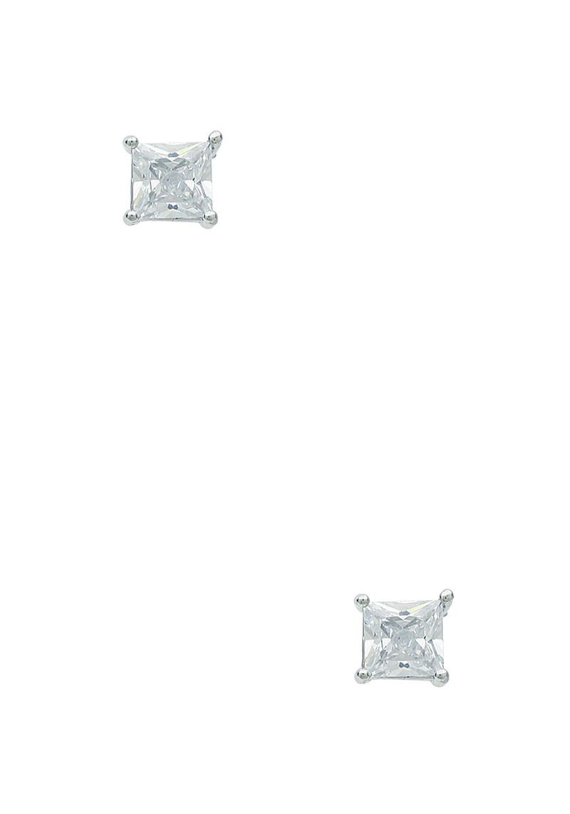 7MM SQUARE CRYSTAL STUD EARRING