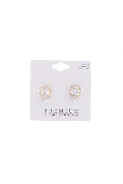 OVAL CRYSTAL STUD EARRING