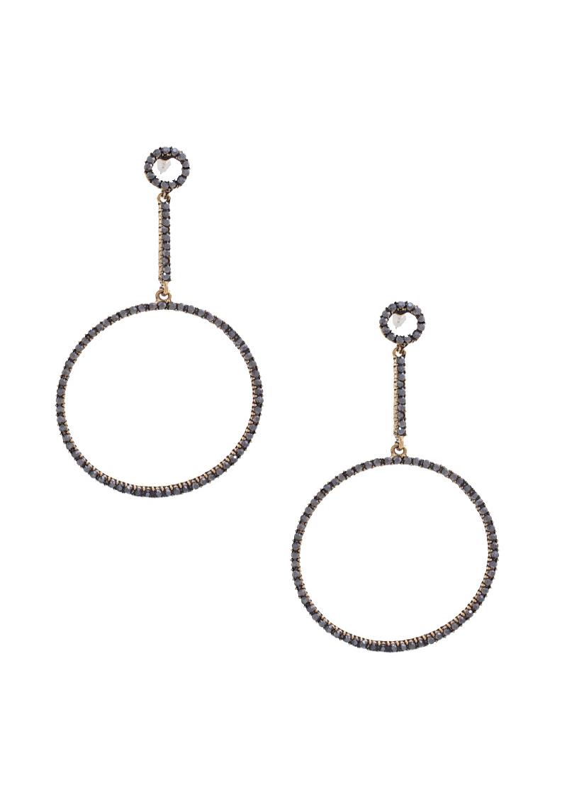 CIRCLE RHINESTONE DANGLE EARRING