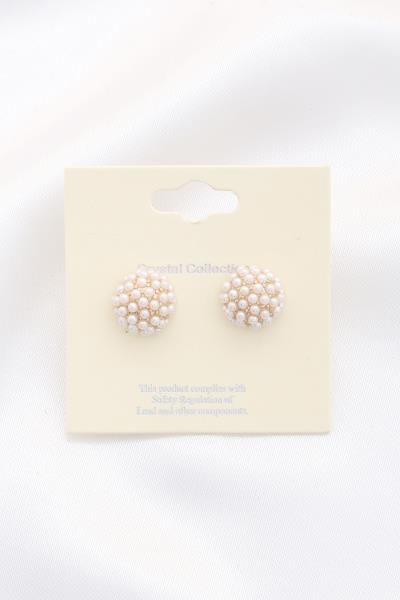 PEARL BEAD ROUND STUD EARRING