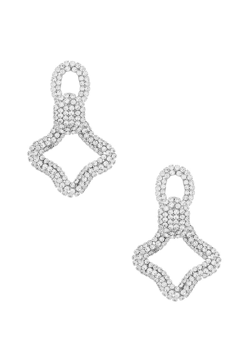 RHINESTONE STAR OVAL SHAPE EARRING