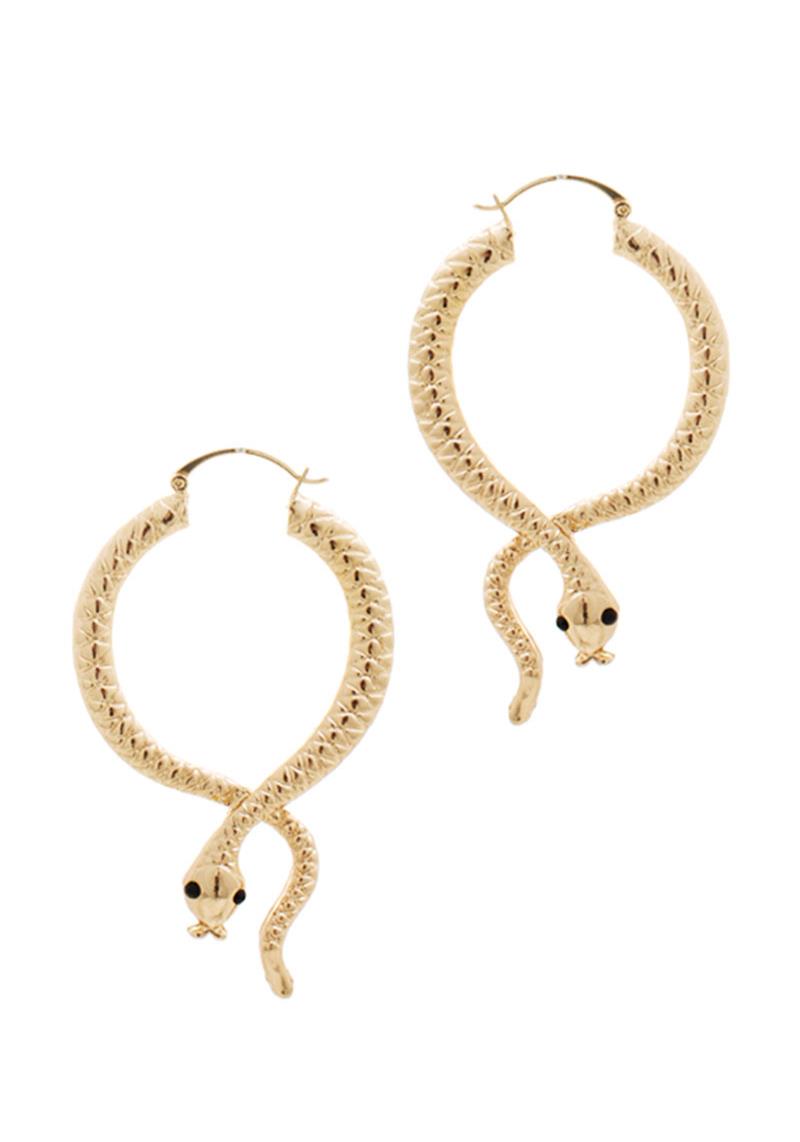 METAL SWIRL SNAKE HOOP EARRING