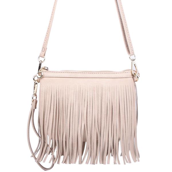 CHIC MODERN TASSEL CROSSBODY BAG WITH TWO STRAPS