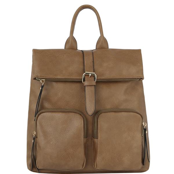 FASHION SMOOTH ZIPPER BUCKLE DESIGN BACKPACK