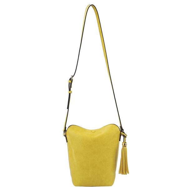 TEXTURED TASSEL CROSSBODY BAG