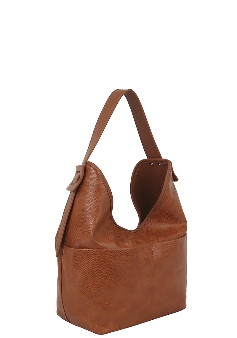 FASHION PLAIN STYLE LEATHER HOBO BAG
