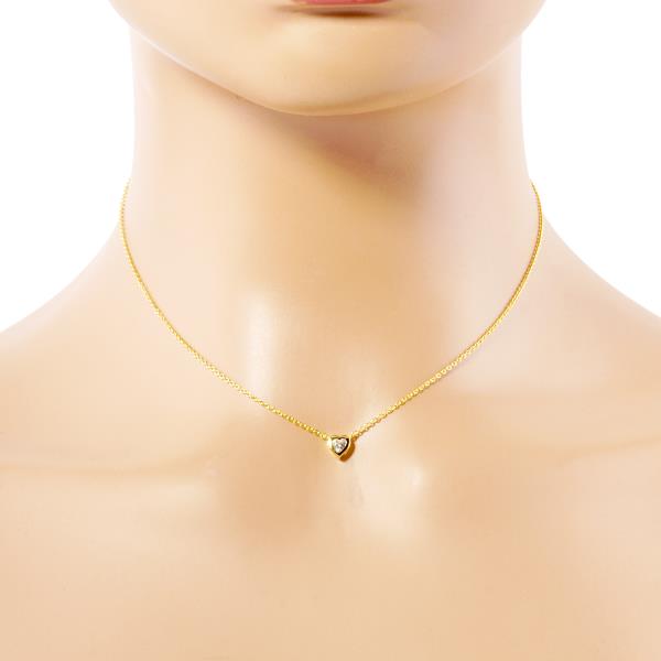 CZ GOLD DIPPED HEART PENDANT NECKLACE