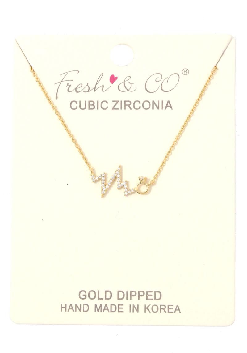 LIFELINE PULSE HEARTBEAT CHARM RING NECKALCE