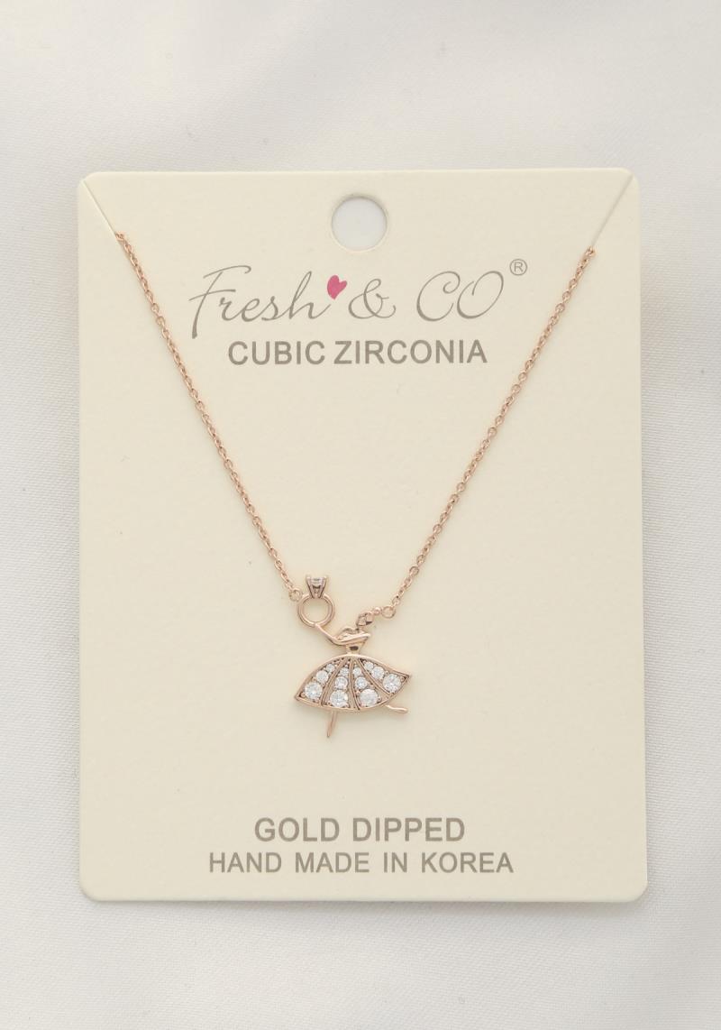 BALLERINA CHARM GOLD DIPPED NECKLACE