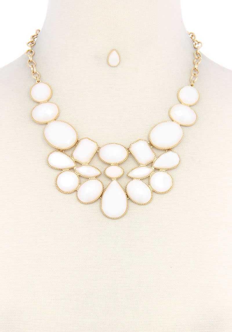 CIRCLE BEADED STATEMENT NECKLACE