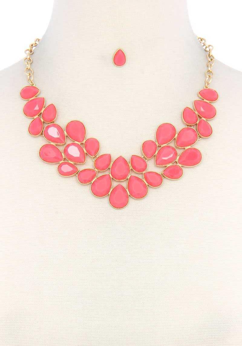 TEARDROP SHAPE STATEMENT NECKLACE