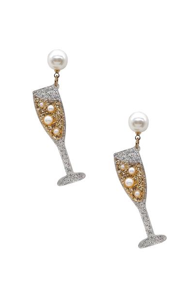 PEARL LUCITE COCKTAIL DANGLE EARRING