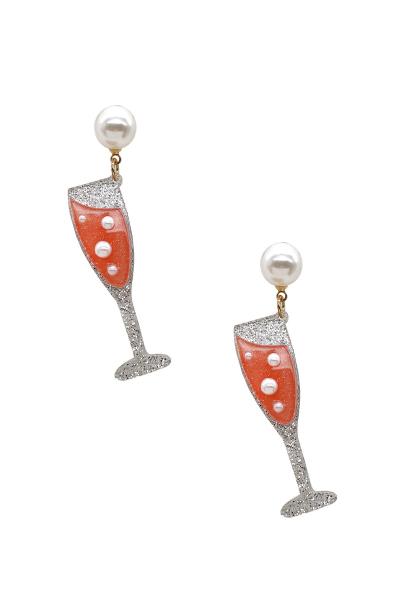 PEARL LUCITE COCKTAIL DANGLE EARRING