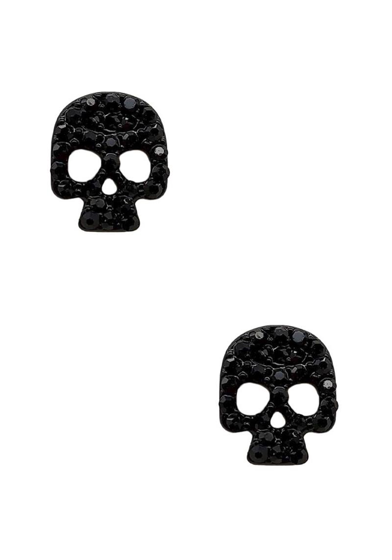 HALLOWEEN RHINESTONE SKULL STUD EARRING