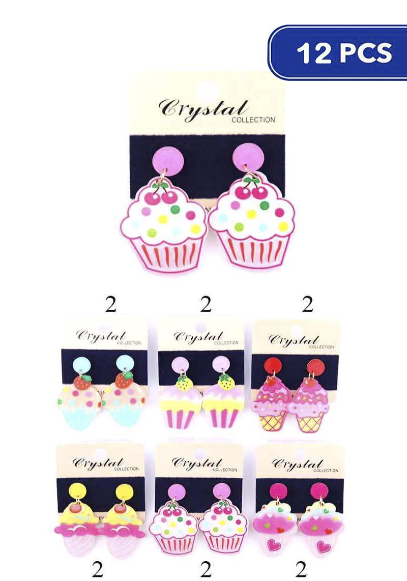FASHION CUTE CUPCAKE EARRING (12 UNITS)