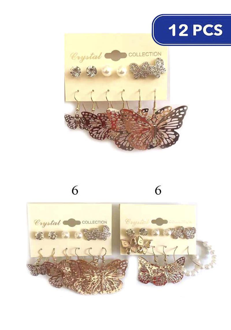 FASHION BUTTERFLY EARRING SET (12 UNITS)