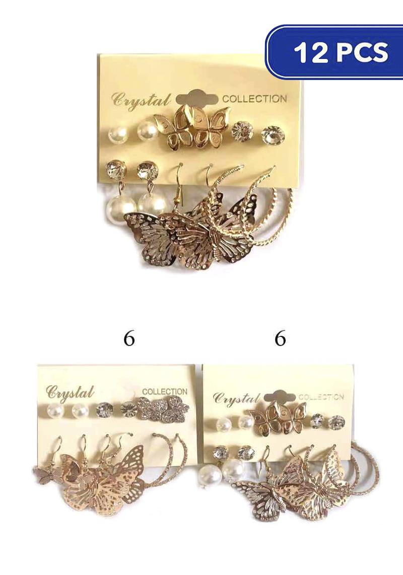 FASHION BUTTERFLY EARRING SET (12 UNITS)