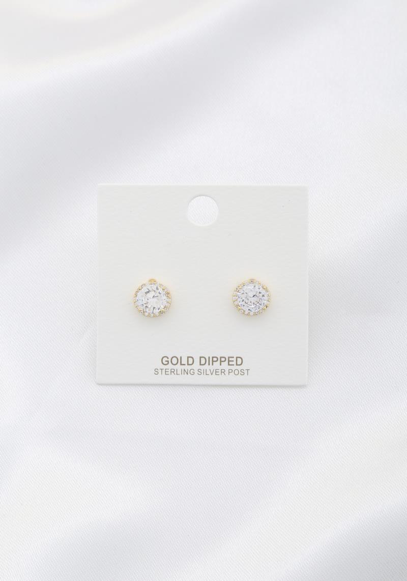 ROUND CRYSTAL STUD EARRING