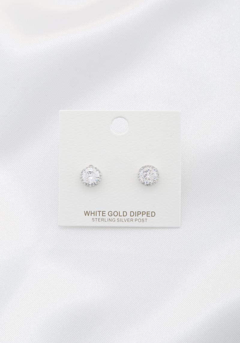 ROUND CRYSTAL STUD EARRING