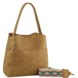 MODERN SMOOTH PLAIN HOBO BAG WITH GUITAR STRAP