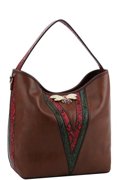 TRENDY RHINESTONE INSECT HOBO BAG WITH LONG STRAP