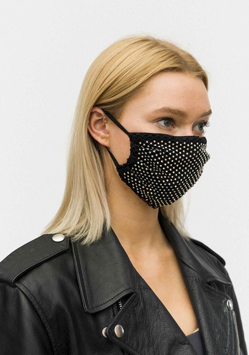 FASHION BLING BLING DOT NET TWO FABRIC FACE MASK