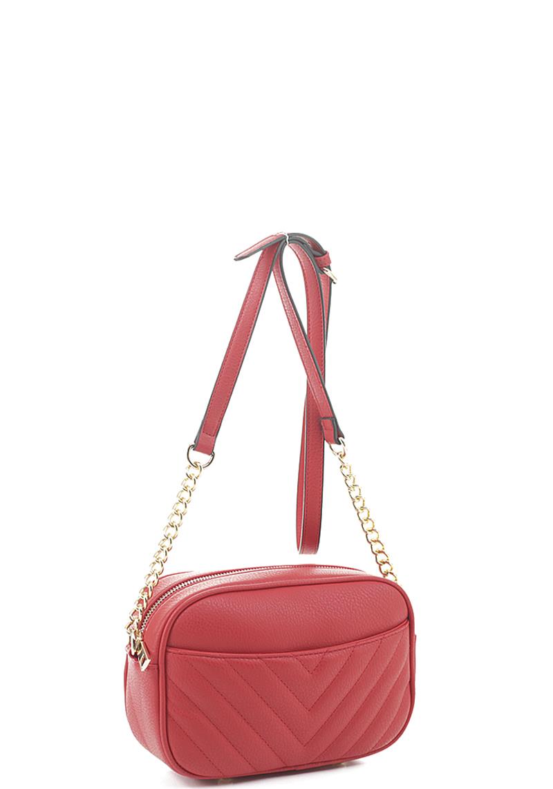 MODERN QUILTED CHEVRON SHAPE STITCHING CROSSBODY BAG