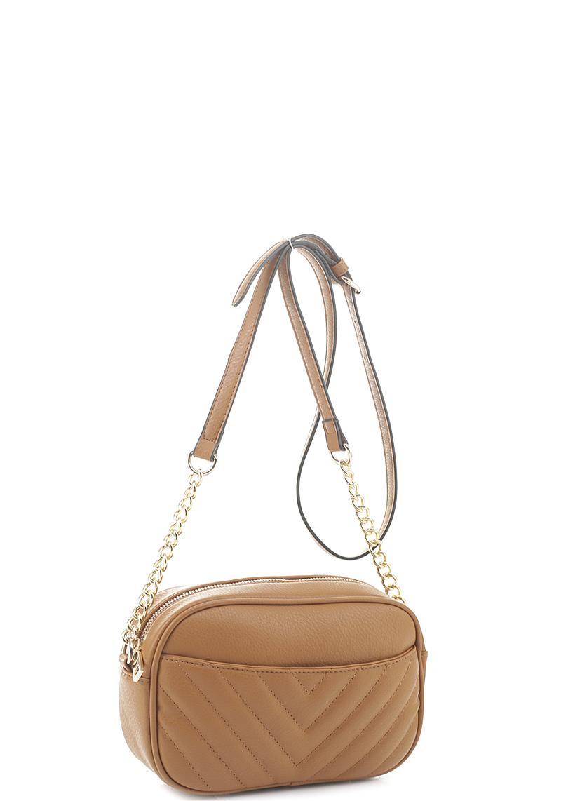 MODERN QUILTED CHEVRON SHAPE STITCHING CROSSBODY BAG