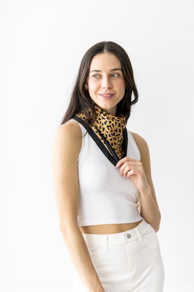 FASHION LEOPARD SILKY NECK SCARF