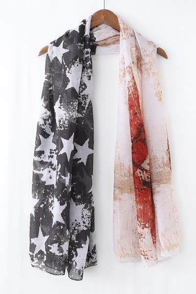 VINTAGE AMERICAN FLAG OBLONG SCARF