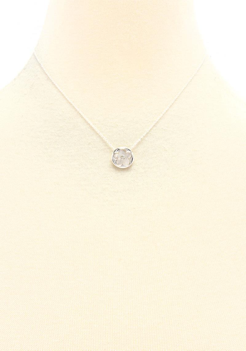 METAL CHAIN FLOWER PENDANT NECKLACE
