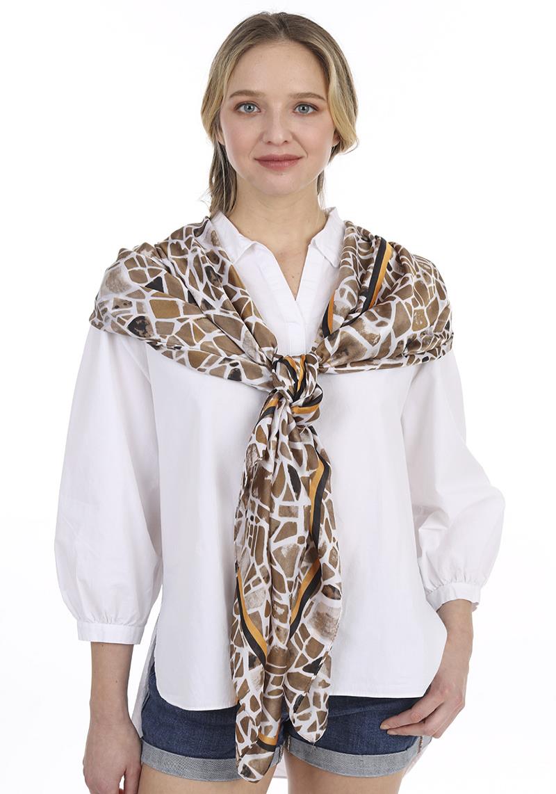FASHION BLOCK PATTERN PRINT SKINNY SCARF