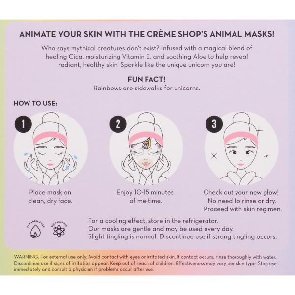 THE CREME SHOP GLOW UP SKIN ANIMATED UNICORN FACE MASK SET OF 3