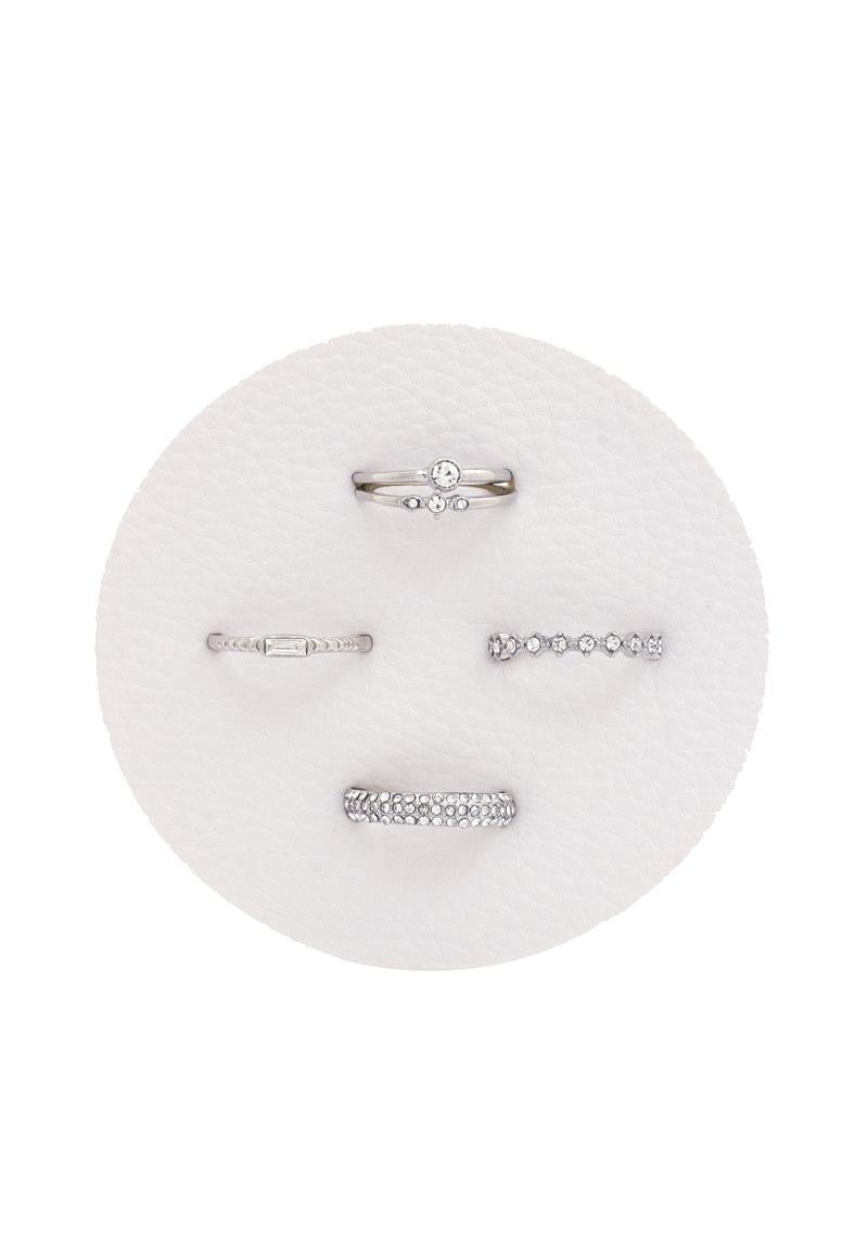 RHINESTONE ASSORTED METAL RING SET
