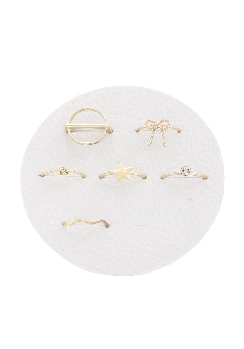 STAR BOW SHAPE METAL RING SET