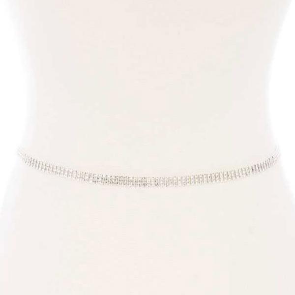 3 LINE CLASSIC RHINESTONE BELT