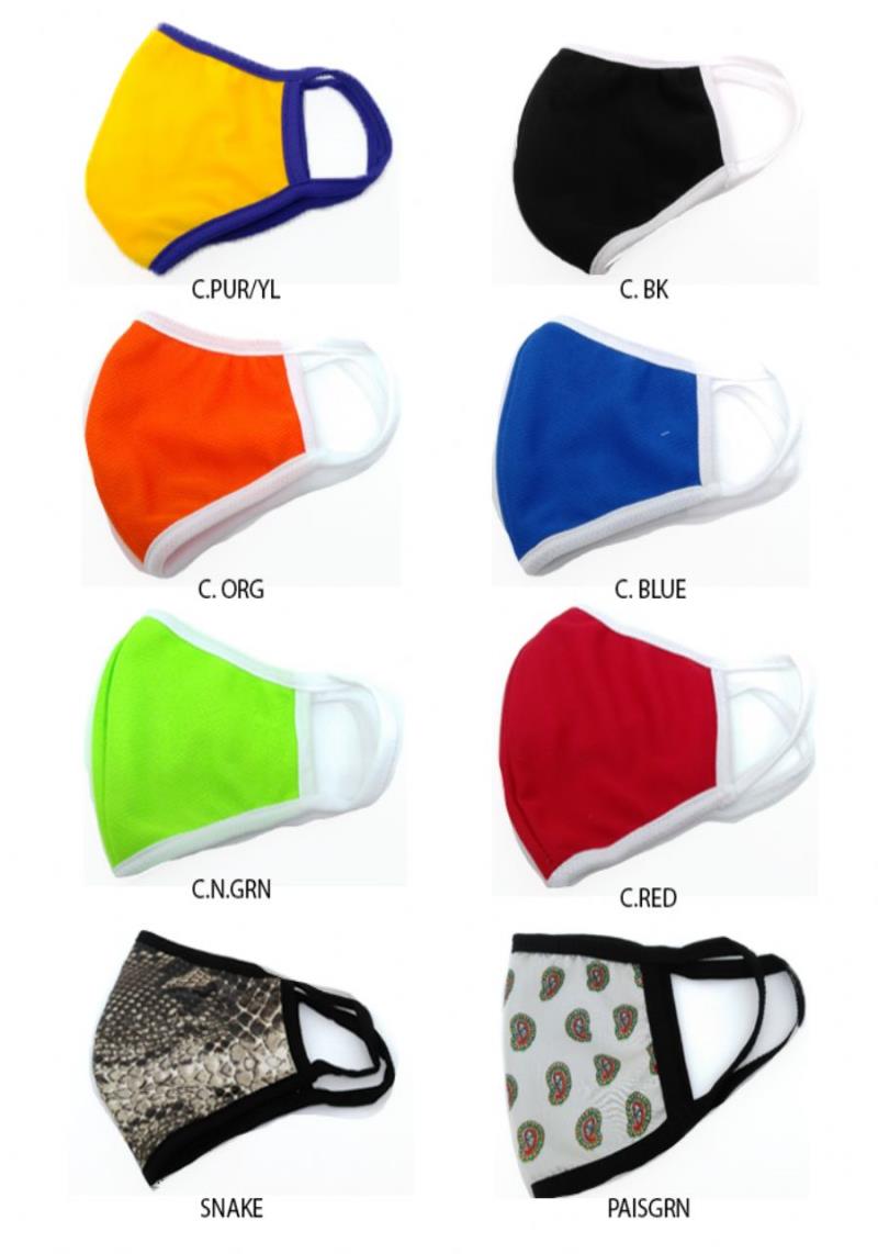 FASHION PRINT COTTON MASK WITH FILTER POCKET