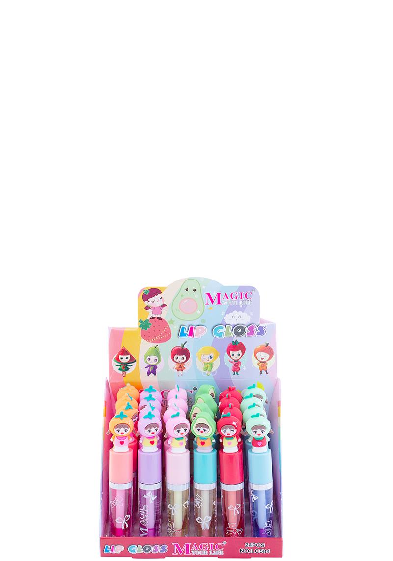 CUTE FRUIT CHARACTER LIP GLOSS 24 PCS