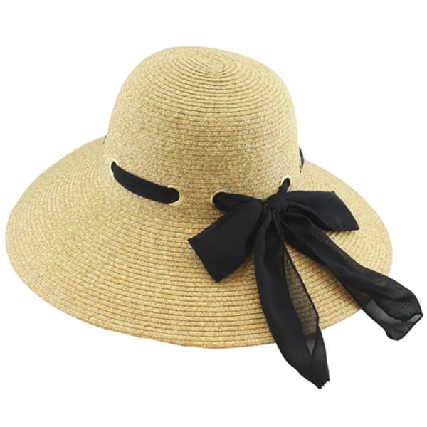 STRAW RIBBON SUN HAT